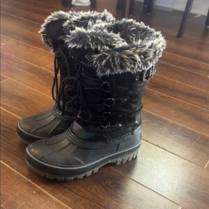 Dream Pairs Black Faux Fur Winter Boots